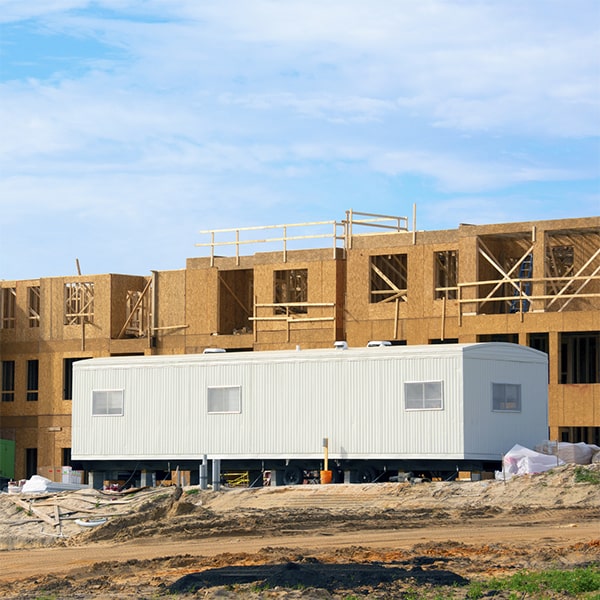 the construction site office trailers can be easily relocated to another site if needed